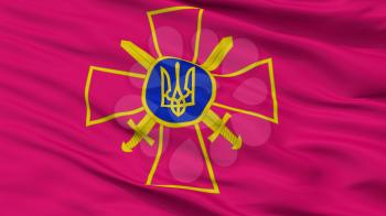 Ensign Of Ukrainian Ground Forces Flag, Closeup View, 3D Rendering