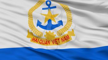 Ensign Of Vietnam Peoples Navy Flag, Closeup View, 3D Rendering