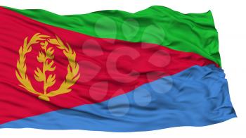 Isolated Eritrea Flag, Waving on White Background, High Resolution