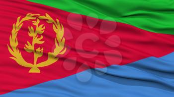 Closeup Eritrea Flag, Waving in the Wind, High Resolution