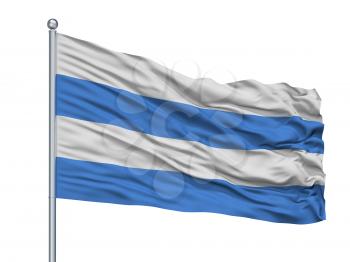 Kardla City Flag On Flagpole, Country Estonia, Isolated On White Background