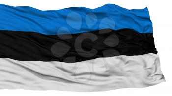 Isolated Estonia Flag, Waving on White Background, High Resolution