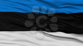 Closeup Estonia Flag, Waving in the Wind, High Resolution