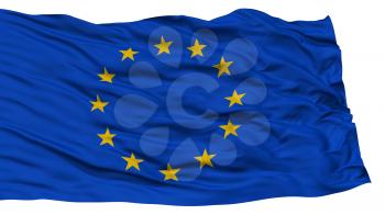 Isolated Europe Flag, Waving on White Background, High Resolution