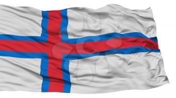 Isolated Faroe Islands Flag, Waving on White Background, High Resolution