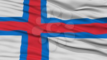 Closeup Faroe Islands Flag, Waving in the Wind, High Resolution