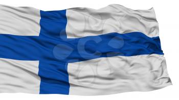 Isolated Finland Flag, Waving on White Background, 3D Rendering