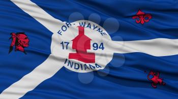 Closeup of Fort Wayne City Flag, Waving in the Wind, Indiana State, United States of America
