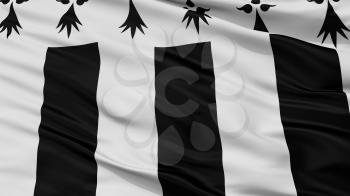 Rennes City Flag, Country France, Closeup View, 3D Rendering