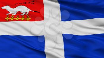 Saint Malo City Flag, Country France, Closeup View, 3D Rendering