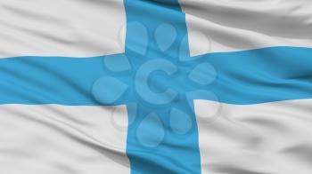 Marseille City Flag, Country France, Closeup View, 3D Rendering