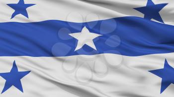 Gambier Islands City Flag, Country French Polynesia, Closeup View, 3D Rendering