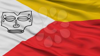 Marquesas Islands City Flag, Country French Polynesia, Closeup View, 3D Rendering