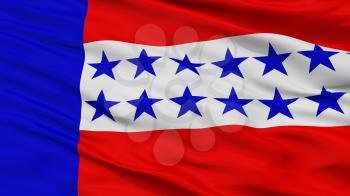 Tuamotu Islands City Flag, Country French Polynesia, Closeup View, 3D Rendering