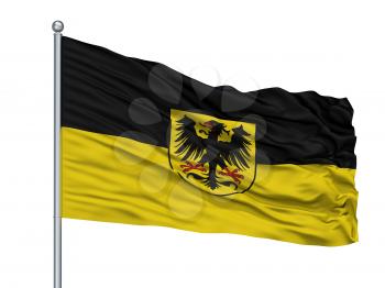 Arnstadt City Flag On Flagpole, Country Germany, Isolated On White Background