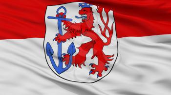 Duesseldorf City Flag, Country Germany, Closeup View, 3D Rendering