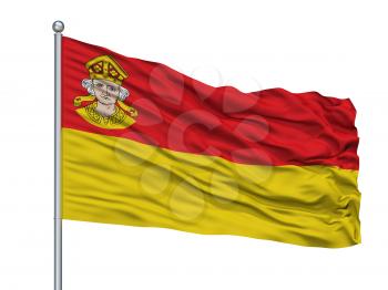 Hagenow City Flag On Flagpole, Country Germany, Isolated On White Background