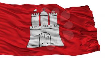 Hamburg City Flag, Country Germany, Isolated On White Background, 3D Rendering