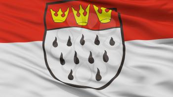 Koeln City Flag, Country Germany, Closeup View, 3D Rendering