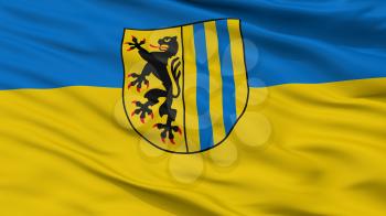 Leipzig City Flag, Country Germany, Closeup View, 3D Rendering