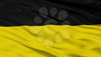 Munich Striped City Flag, Country Germany, Closeup View, 3D Rendering