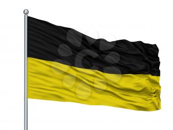 Munich Striped City Flag On Flagpole, Country Germany, Isolated On White Background