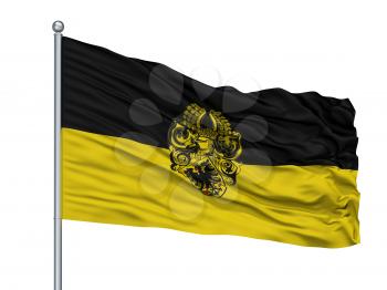 Nordhausen City Flag On Flagpole, Country Germany, Isolated On White Background