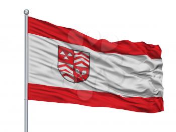 Werther Westfalen City Flag On Flagpole, Country Germany, Isolated On White Background