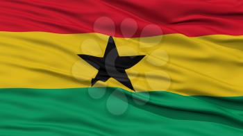 Closeup Ghana Flag, Waving in the Wind, High Resolution
