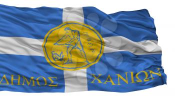 Chania City Flag, Country Greece, Isolated On White Background, 3D Rendering