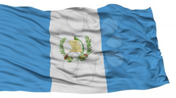 Isolated Guatemala Flag, Waving on White Background, High Resolution