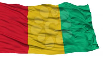 Isolated Guinea Flag, Waving on White Background, High Resolution