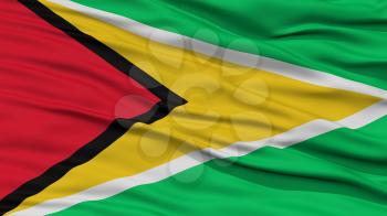 Closeup Guyana Flag, Waving in the Wind, High Resolution