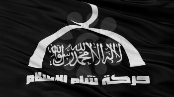 Harakat Sham Al Islam Flag, Closeup View, 3D Rendering
