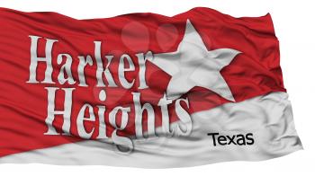 Isolated Harker Heights City Flag, City of Texas State, Waving on White Background, High Resolution