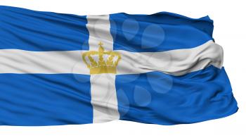 Hellenic Kingdom 1935 Flag, Isolated On White Background, 3D Rendering