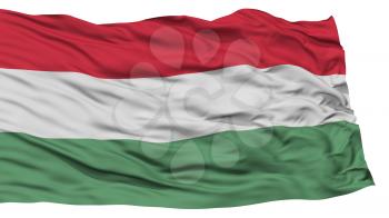 Isolated Hungary Flag, Waving on White Background, High Resolution