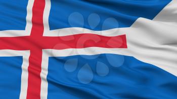 Iceland State Flag, Closeup View, 3D Rendering
