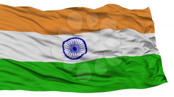 Isolated India Flag, Waving on White Background, High Resolution