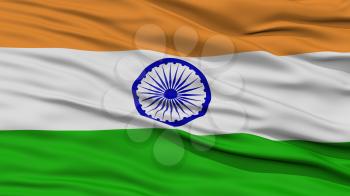 Closeup India Flag, Waving in the Wind, High Resolution