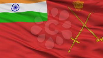 Army Indian Flag, Closeup View, 3D Rendering