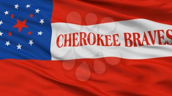 Cherokee Braves Indian Flag, Closeup View, 3D Rendering