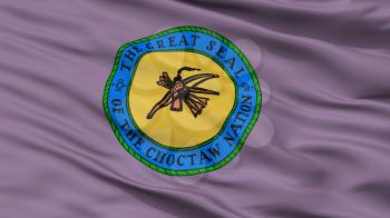 Choctaw Indian Flag, Closeup View, 3D Rendering