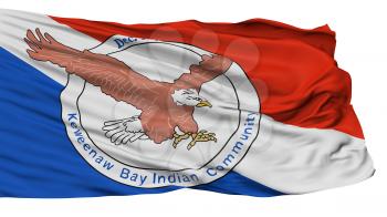 Keweenaw Bay Community Lanse Reservation Indian Flag, Isolated On White Background, 3D Rendering