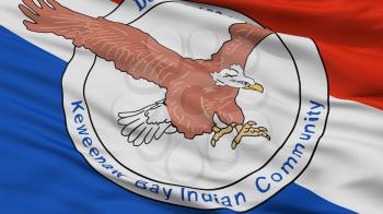 Keweenaw Bay Community Lanse Reservation Indian Flag, Closeup View, 3D Rendering