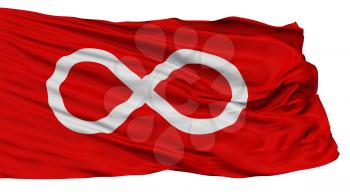 Metis Red Indian Flag, Isolated On White Background, 3D Rendering
