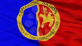 Comanche Nation Indian Flag, Closeup View, 3D Rendering