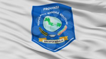 Bangka Belitung City Flag, Country Indonesia, Closeup View, 3D Rendering