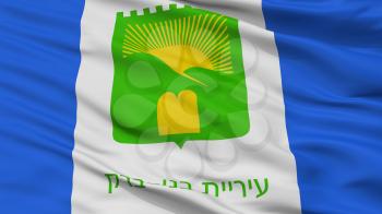 Bnei Brak City Flag, Country Israel, Closeup View, 3D Rendering