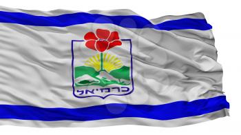 Karmiel City Flag, Country Israel, Isolated On White Background, 3D Rendering